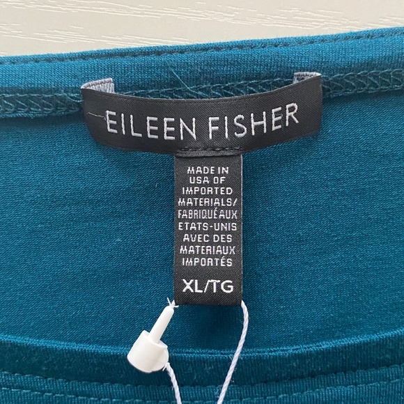 Eileen Fisher Fine Tencel Jersey Boat Neck Alpine Green (NWT) Size XL - Picture 5 of 11